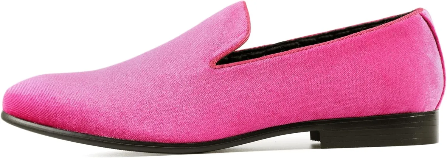 Amali Fishman Mens Dress Shoes Plush Velvet with a Quilted Design Slip-on Driver Shoes for Men Velvet Loafers The Original Smoking Men Tuxedo Slipper Shoes