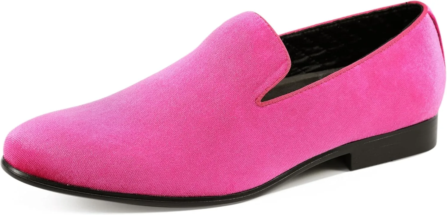 Amali Fishman Mens Dress Shoes Plush Velvet with a Quilted Design Slip-on Driver Shoes for Men Velvet Loafers The Original Smoking Men Tuxedo Slipper Shoes