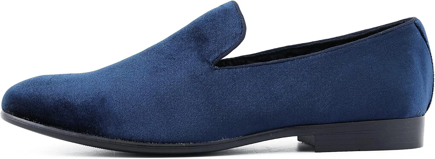 Amali Fishman Mens Dress Shoes Plush Velvet with a Quilted Design Slip-on Driver Shoes for Men Velvet Loafers The Original Smoking Men Tuxedo Slipper Shoes