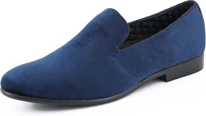 Amali Fishman Mens Dress Shoes Plush Velvet with a Quilted Design Slip-on Driver Shoes for Men Velvet Loafers The Original Smoking Men Tuxedo Slipper Shoes