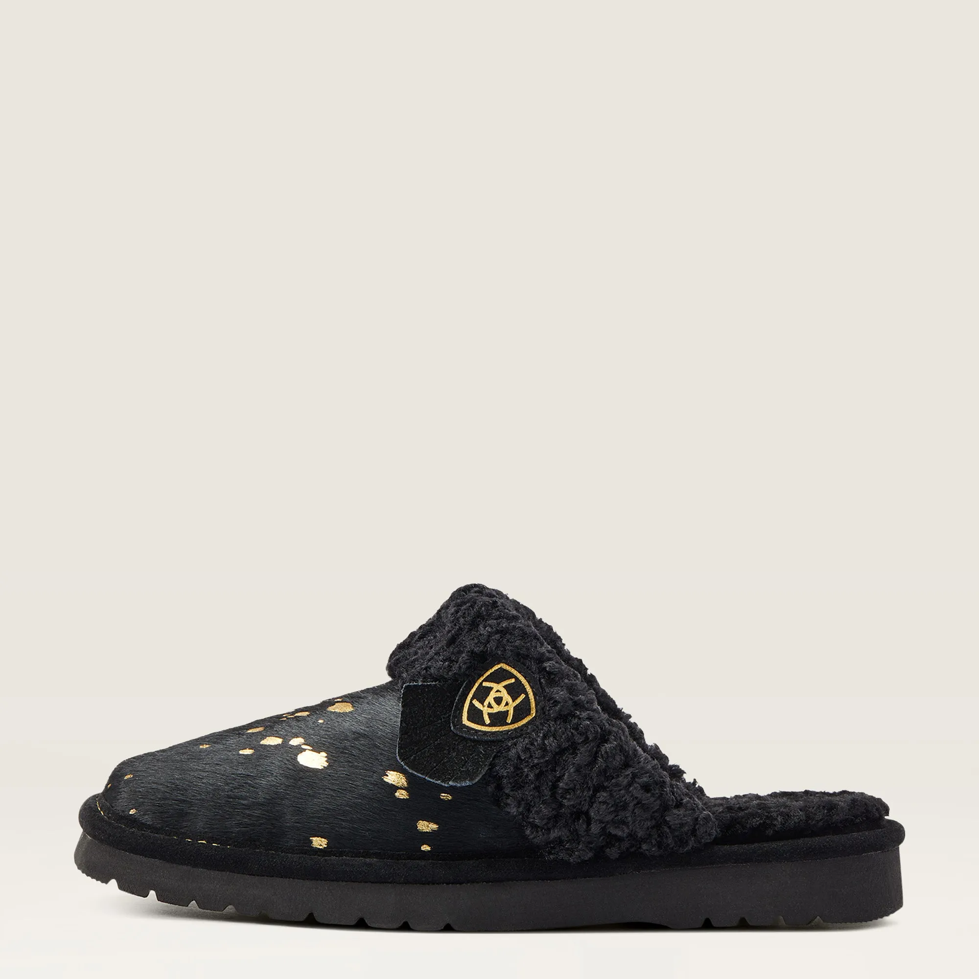 Ariat Women's Jackie Square Toe Exotic Slipper, Black Gold