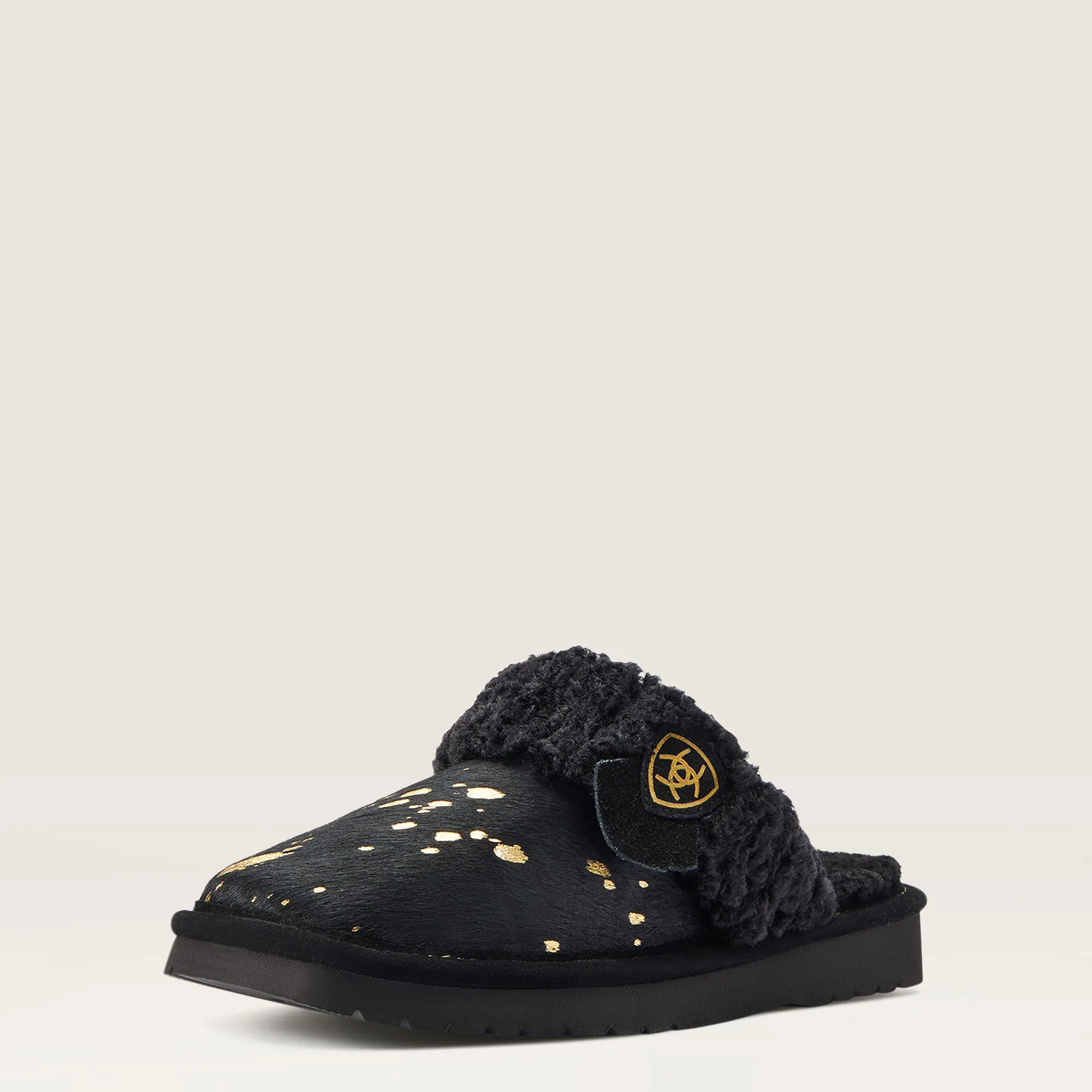 Ariat Women's Jackie Square Toe Exotic Slipper, Black Gold