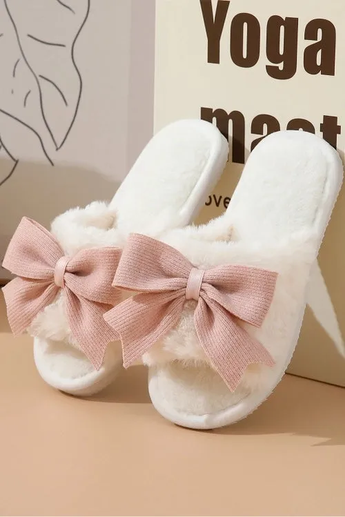 Bow Plush Slippers