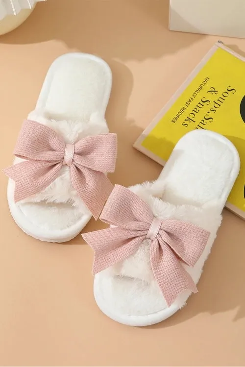 Bow Plush Slippers