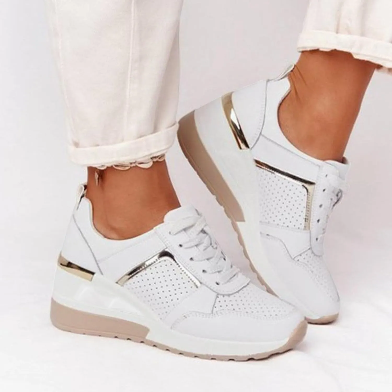 Breathable Fashion Sneakers for Women Non Slip Workout Fashion Tennis Running Sneakers Shoe for Elderly Women