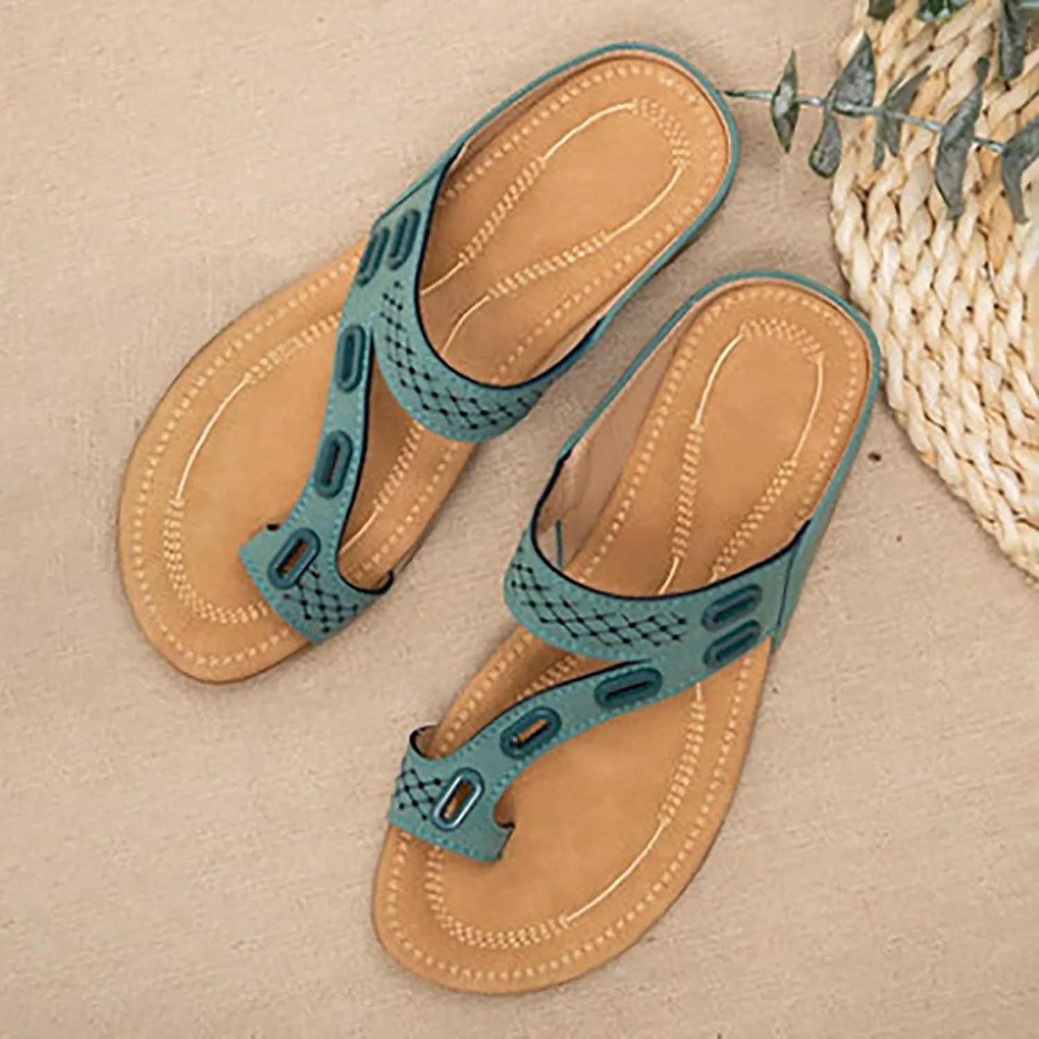 Casual Walking Sandals Women Open Toe Elastic Strap Rhinestone Slip On Flat Comfortable Orthopedic Arch Support Summer Shoes Non Slip