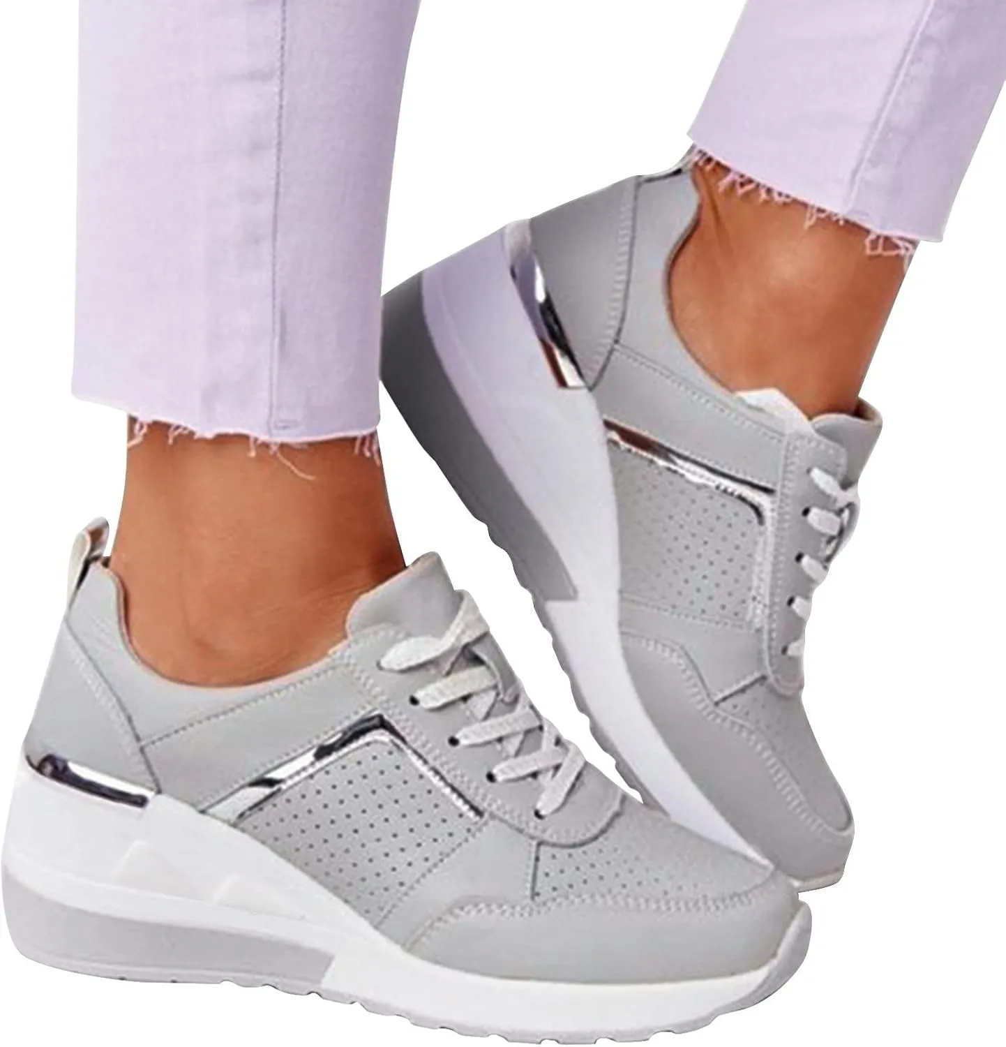 Cathalem Sneakers for Women Slip On Walking Shoes with Arch Support Running Sneakers Non Slip Breathable Tennis Shoes