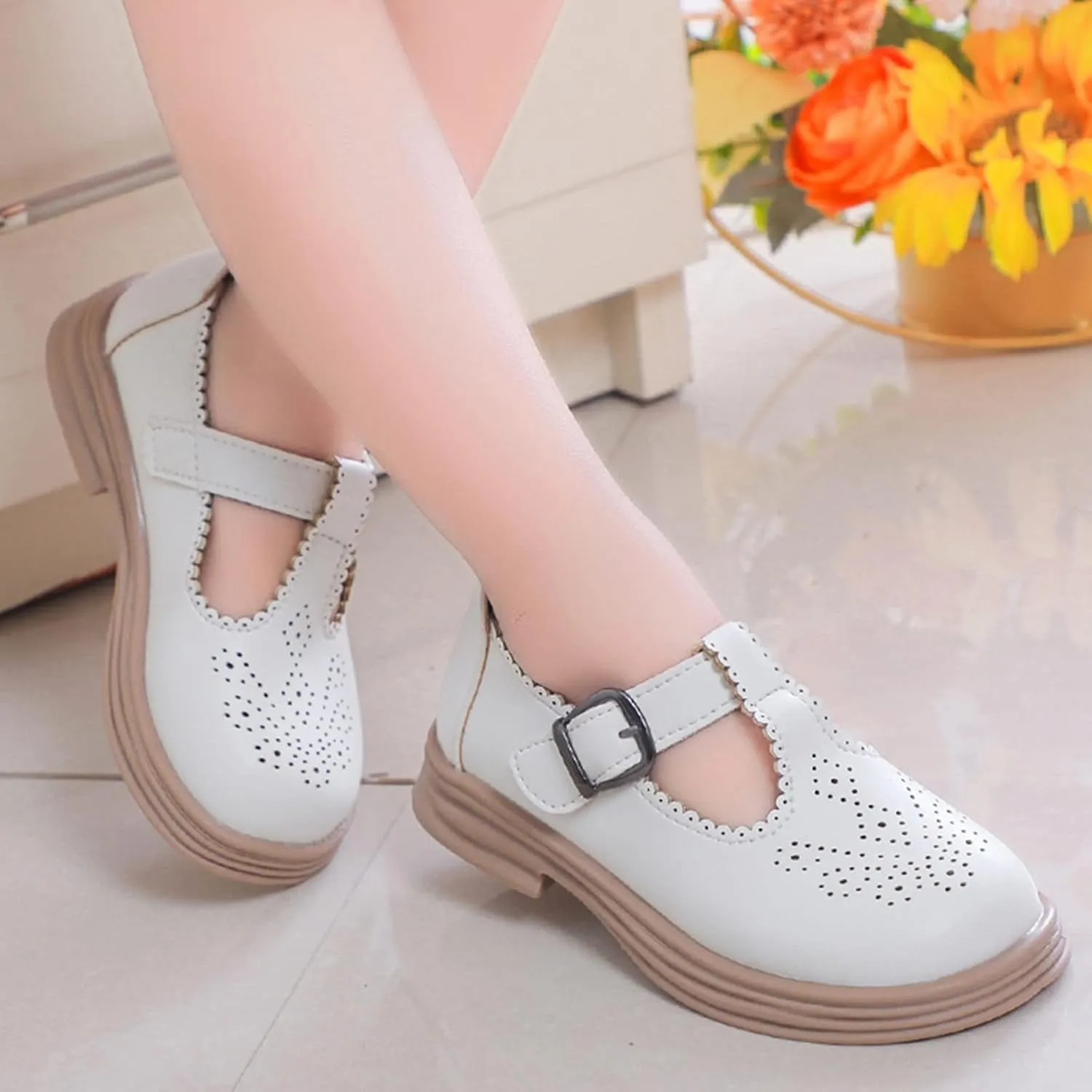 Children Shunky Heel Flower Sandals Fashion Princess Shoes Performance Sandals Children Shoes Girls Beach Sandals