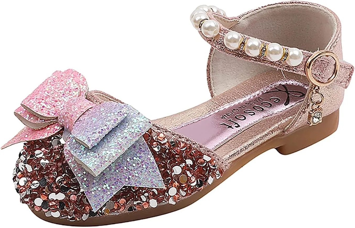 Children Soft Sole Shoes Toddler Baby Casual Princess Dress Shoes Comfortable Flat Outdoor Girls Rhinestones