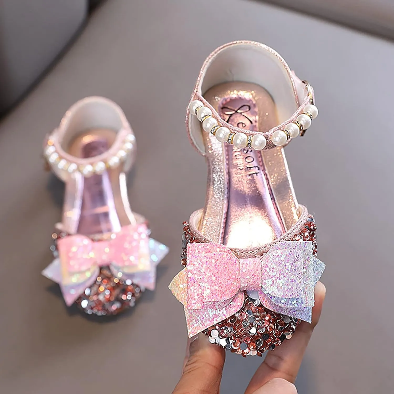 Children Soft Sole Shoes Toddler Baby Casual Princess Dress Shoes Comfortable Flat Outdoor Girls Rhinestones