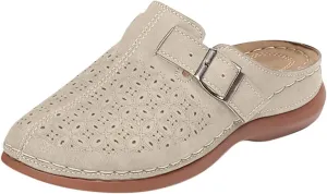 Clogs for Women Mules Shoes Comfortable Orthopedic Low Wedge Sandals Slip On Closed Toe Hollow Out Slippers for Summer, Beach, Hiking & Casual Wear
