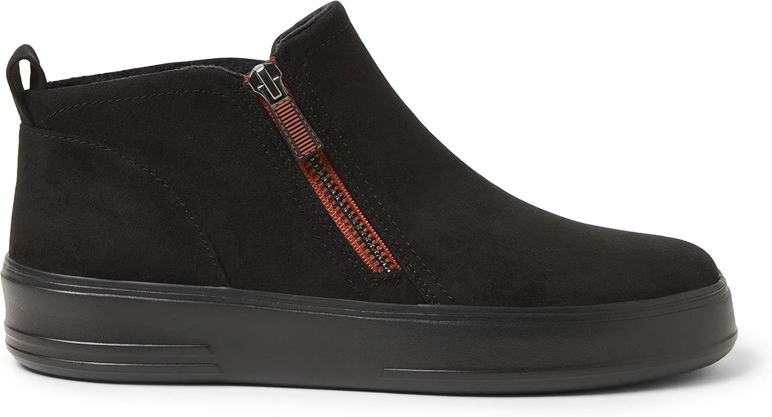 Dearfoams Women's Original Comfort Val Side Zip Wedge Sneaker