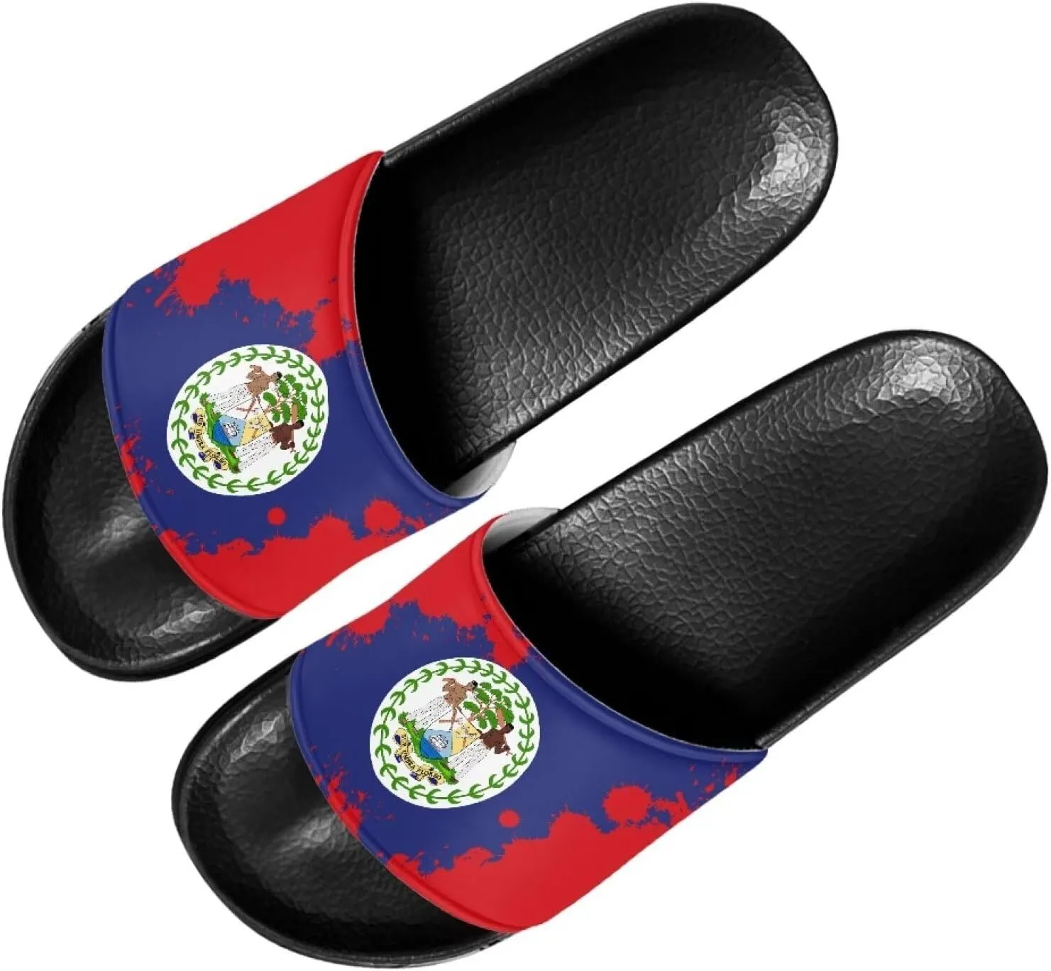 Doojoayie Flag Pattern Summer Slippers for Women Outdoor Open Toe Slide Sandals