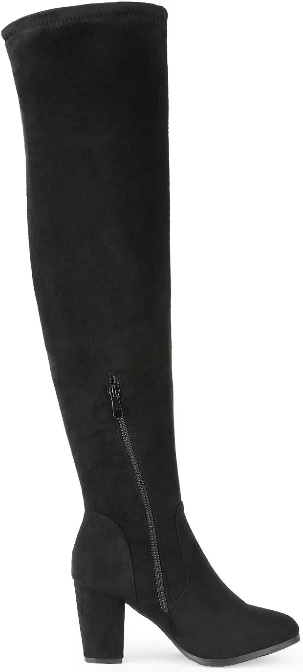 DREAM PAIRS Women's Thigh High Fashion Boots Over The Knee Block Heel Boots