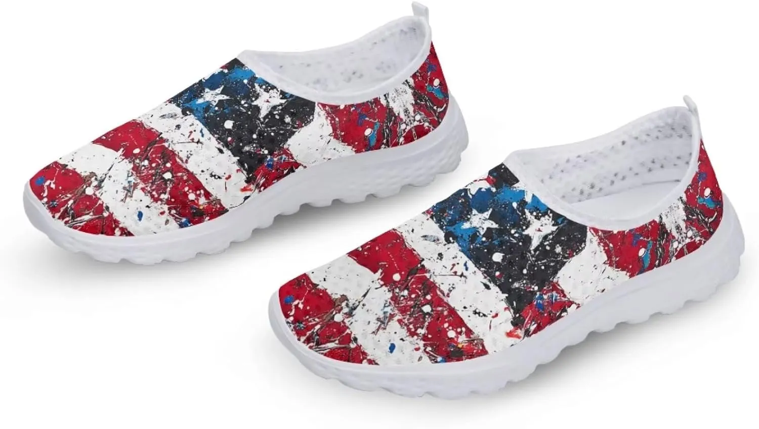GIFTPUZZ Women Men Casual Non Slip Comfort Walking Shoes Soft Lightweight Slip On Sneakers
