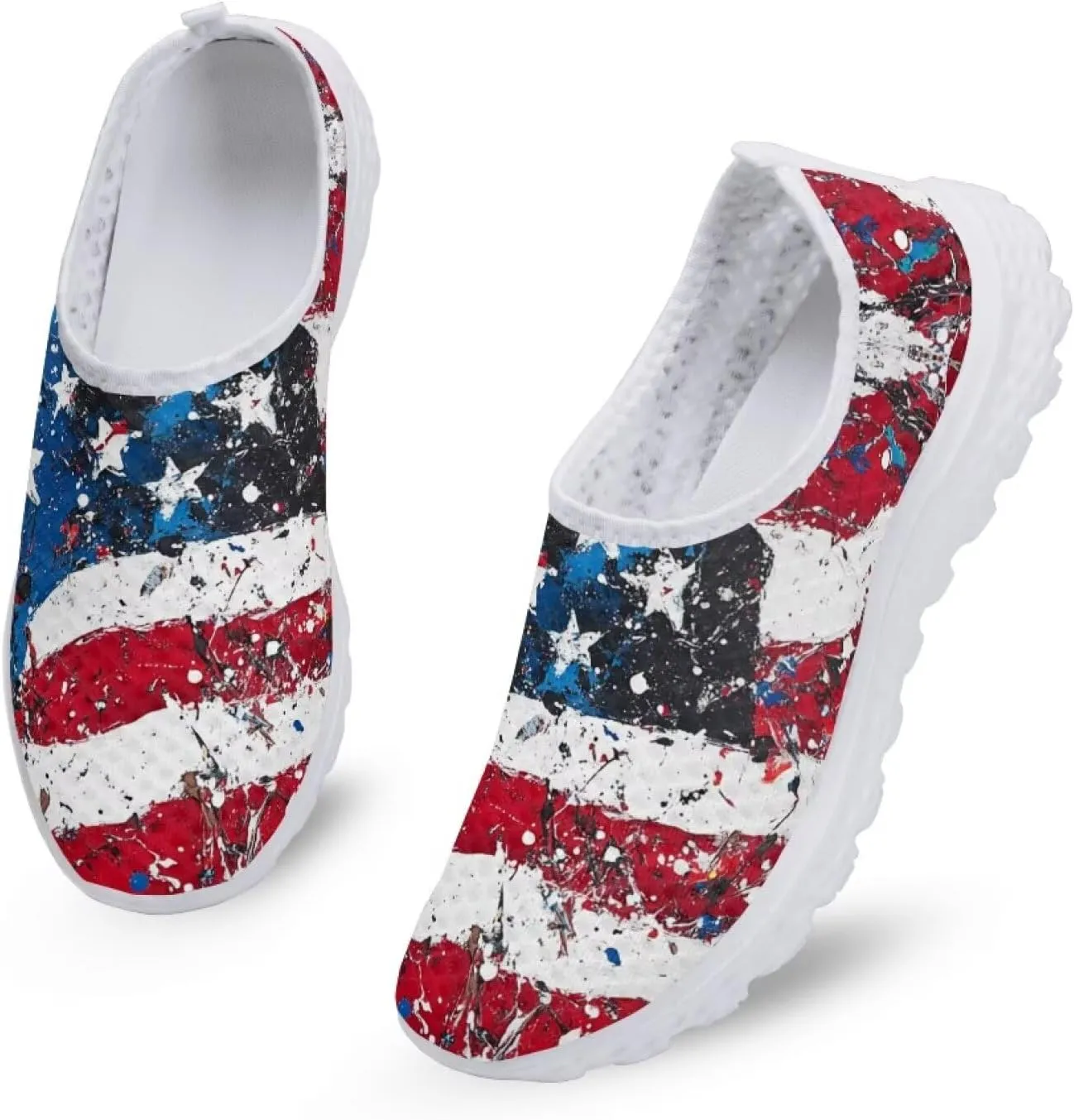 GIFTPUZZ Women Men Casual Non Slip Comfort Walking Shoes Soft Lightweight Slip On Sneakers