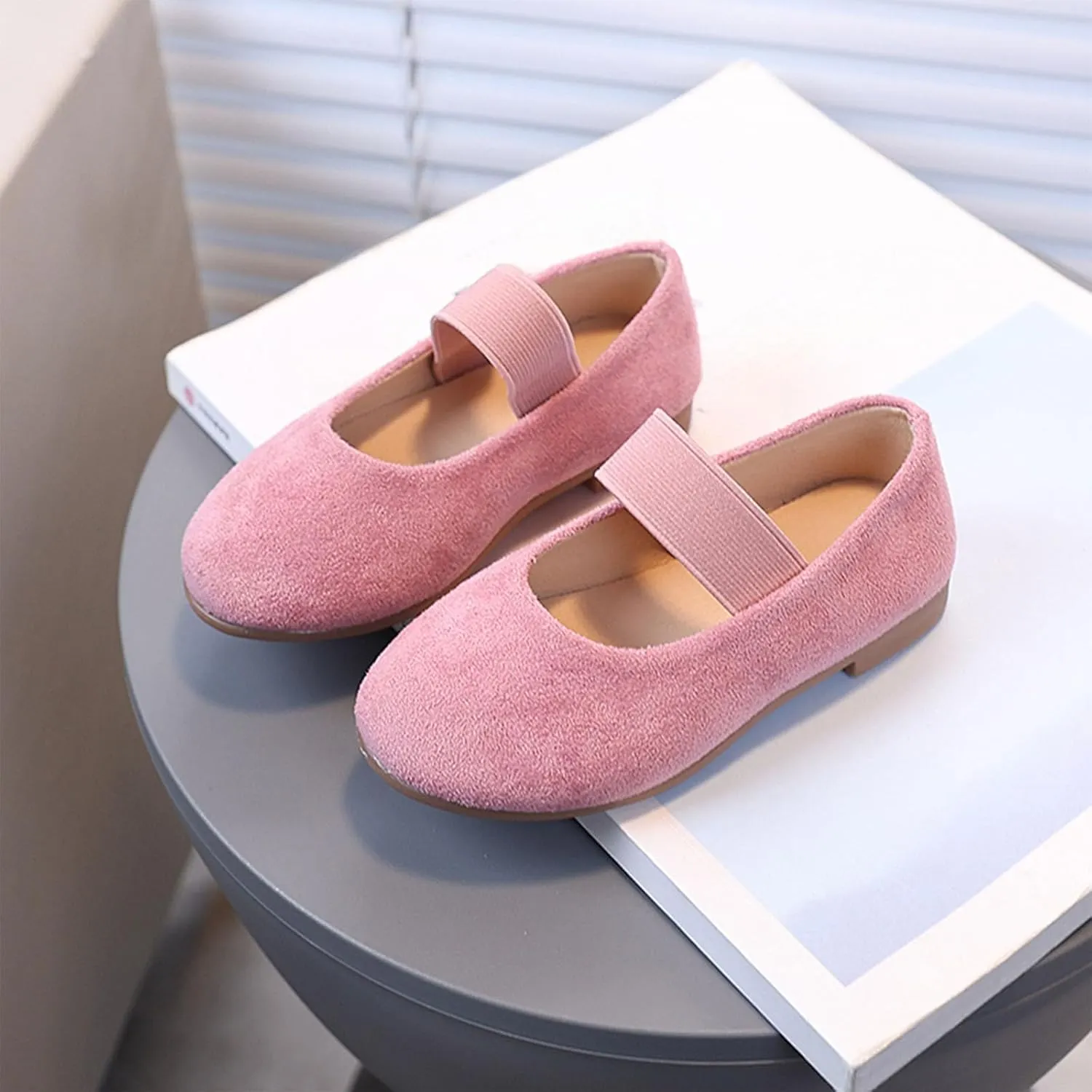 Girls Sandals Low Heels Pure Color Simple Princess Shoes For Girls Fashion Trend Single Shoes Comfortable Soft Sole Slip On