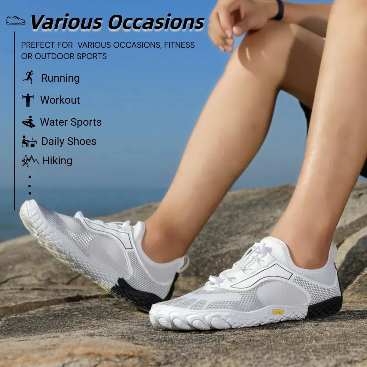 Gronanda Peak Trail Barefoot Shoes Sport Edition for Men Women Zero Drop Wide Toe Box Shoes for Swim Beach Surf Gym