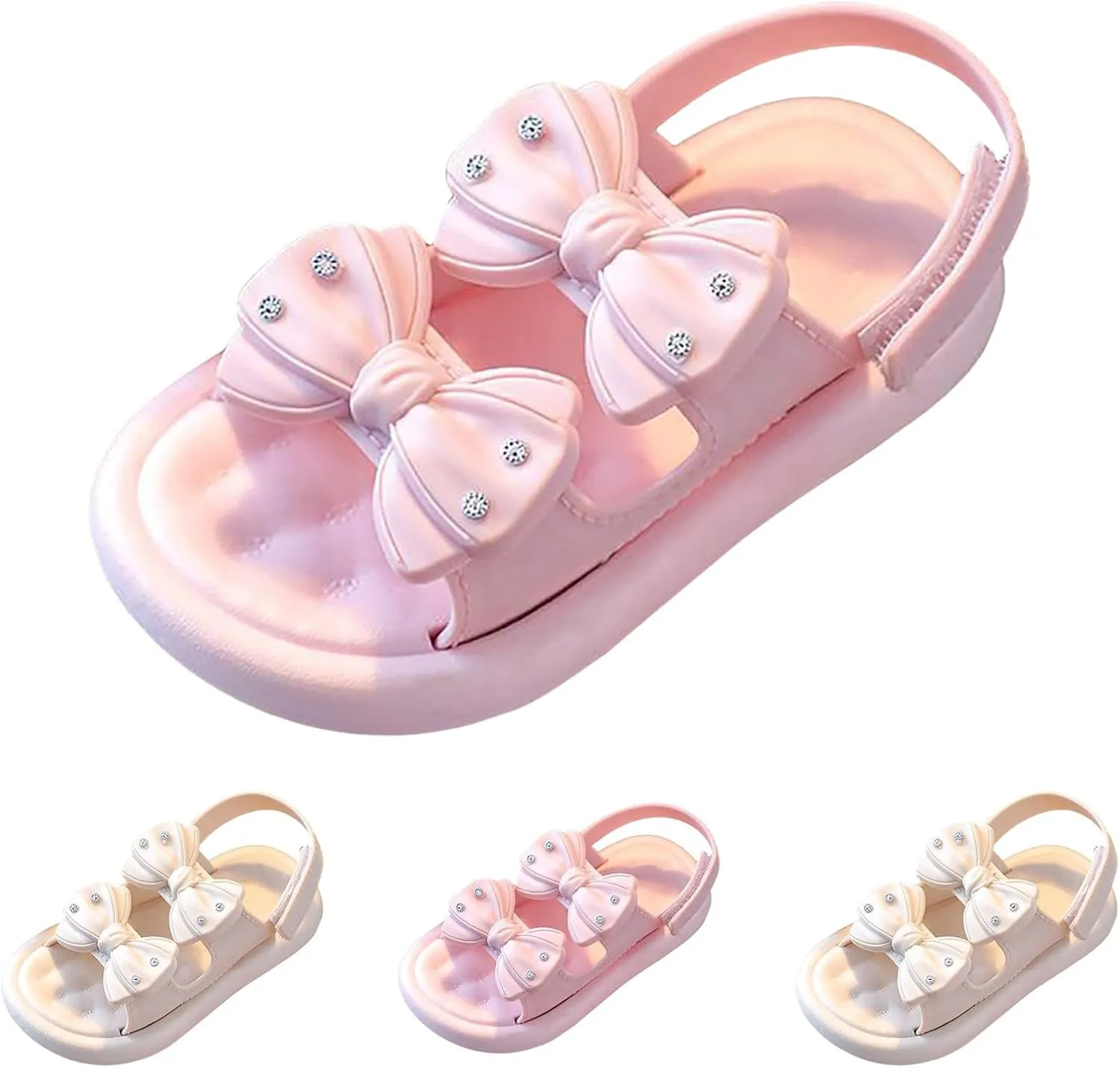 Heels Sandals Ankle Strap Wedding Party Girls Shoes Comfortable Thick Soled Open Toed Sandals Fashionable Beach Double Adjustable Boys Girls