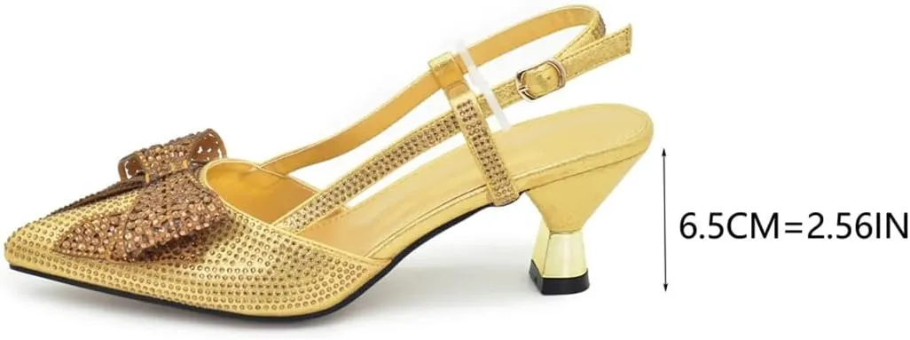 Italian Shoe and Bag Set Designer Wedding Luxury Shoes and Bag Set for Women Full Rhinestone Party Pumps