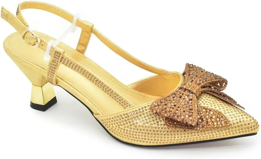 Italian Shoe and Bag Set Designer Wedding Luxury Shoes and Bag Set for Women Full Rhinestone Party Pumps