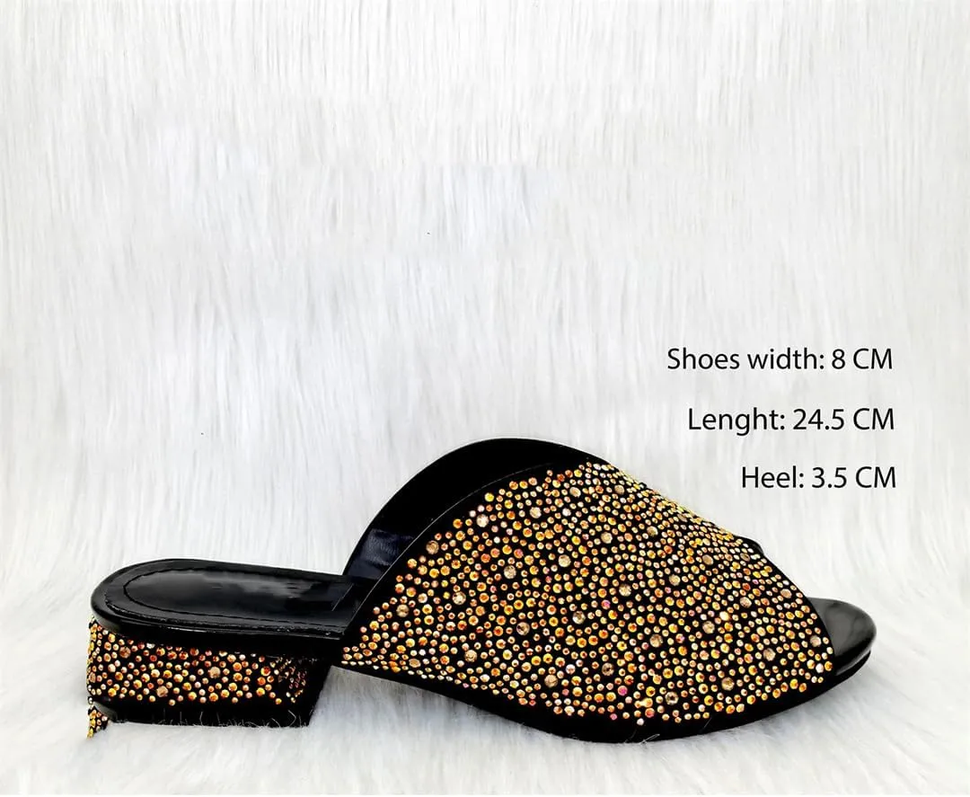 Italian Shoes with Matching Bag Set for Women Low Heel Summer Party Wedding Elegant Style