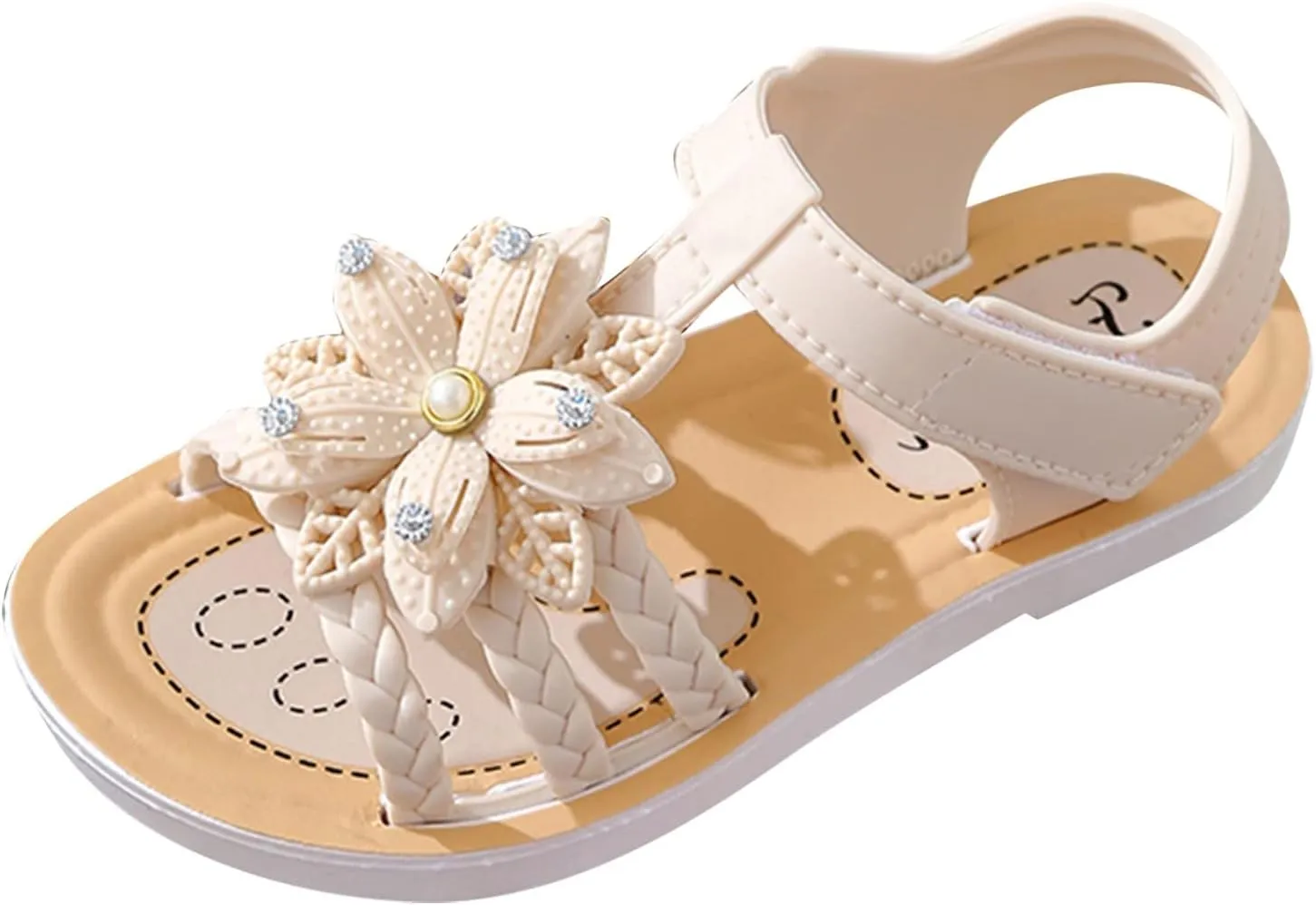 Kids Girls Soft Sole Flower Sandals Summer Open Toe Lightweight Comfortable Anti Slip Holiday Vacation Casual Shoes
