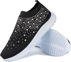 Ladmiple Tennis Shoes Womens Slip Ons Sneakers Walking Running Breathable Lightweight Mesh Gym Non Slip Workout Shoes