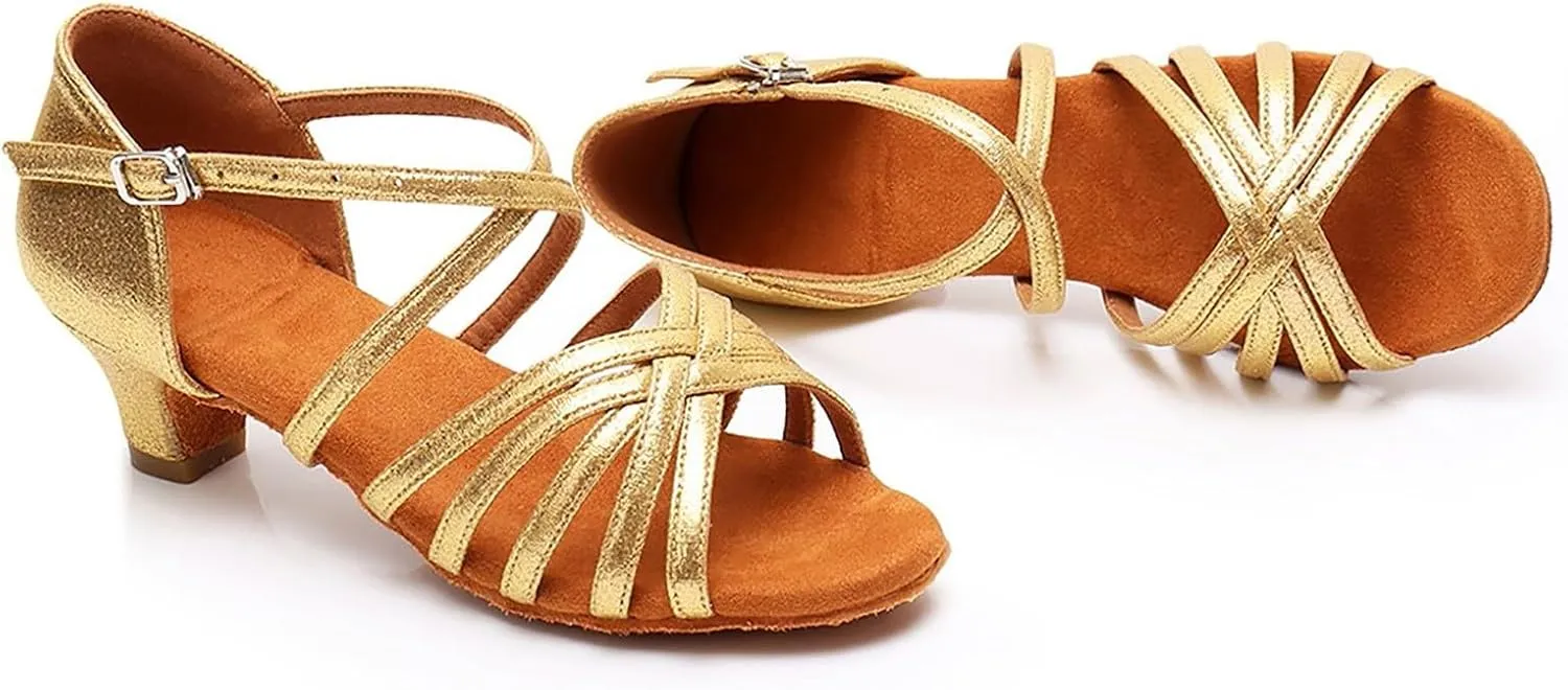 Leather Shoes Sandals for Girls Girls Sandals Comfortable Soft Sole Small Thick Heel Children Dance Shoes Fashionable Soft Sole Princess Dance