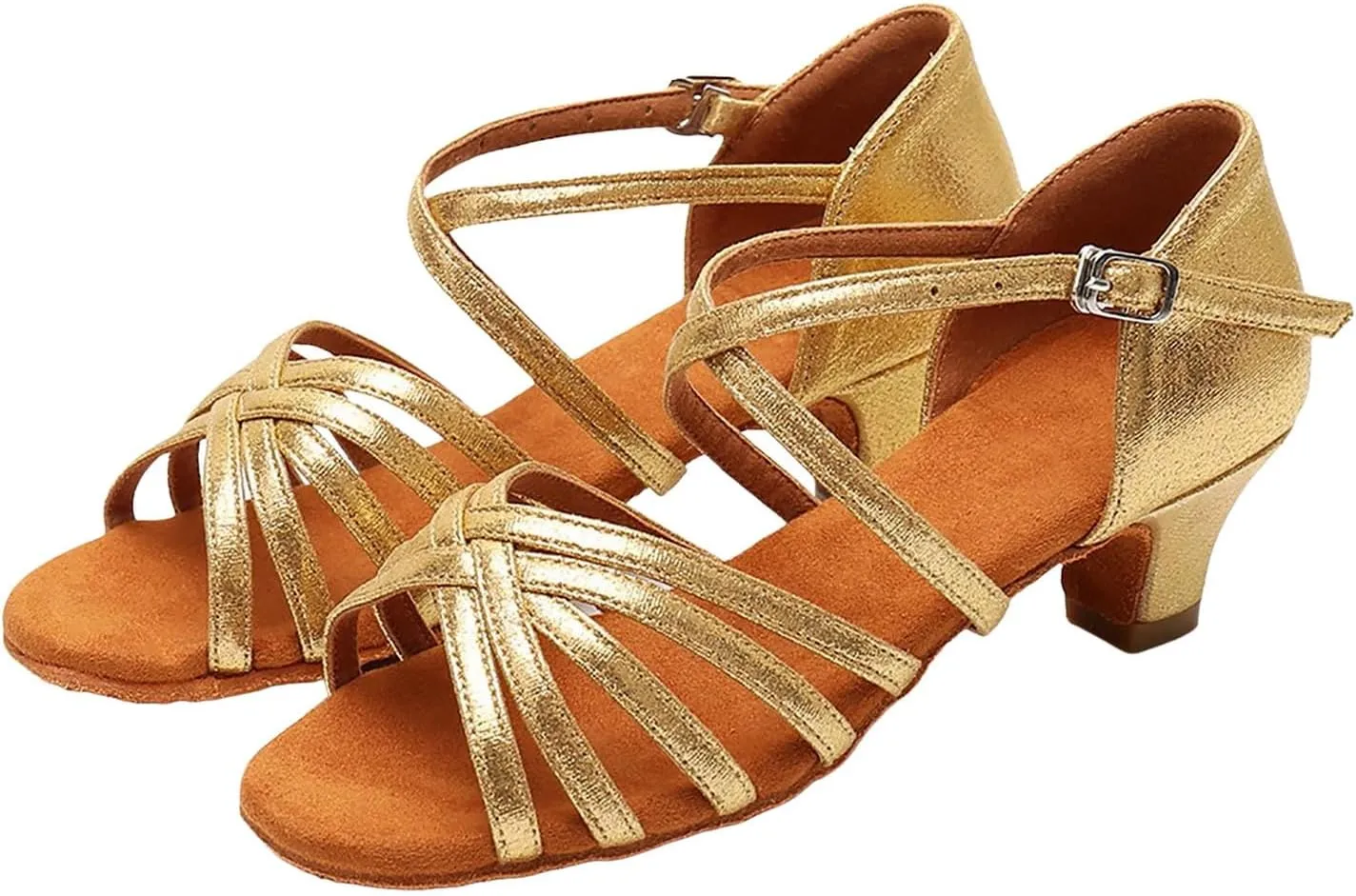Leather Shoes Sandals for Girls Girls Sandals Comfortable Soft Sole Small Thick Heel Children Dance Shoes Fashionable Soft Sole Princess Dance
