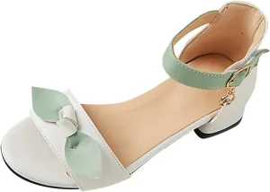 Little/big Kids Dress Shoes Pumps Low Heels Flower Open Toe Sandals Flower Wedding Party Stripped Slides