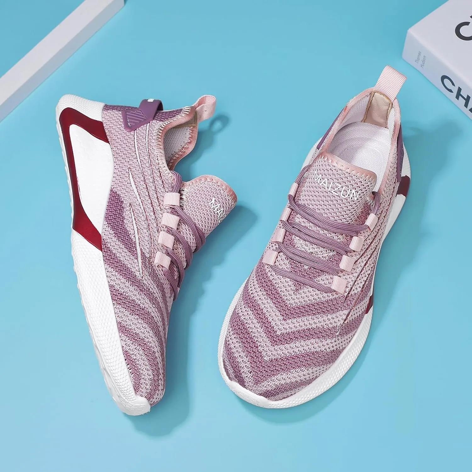 MAIZUN Women Shoes Running Shoes Tennis Walking Lightweight Breathable Casual Sneakers Non Slip Tennis Sneakers Cushion for Workout Gym
