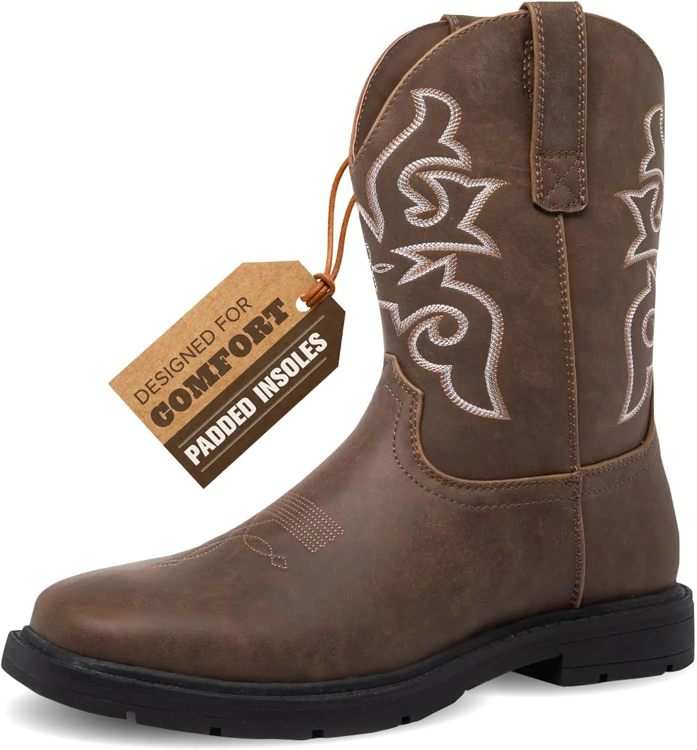Mens Cowboy Boots - Square Toe Western Boots