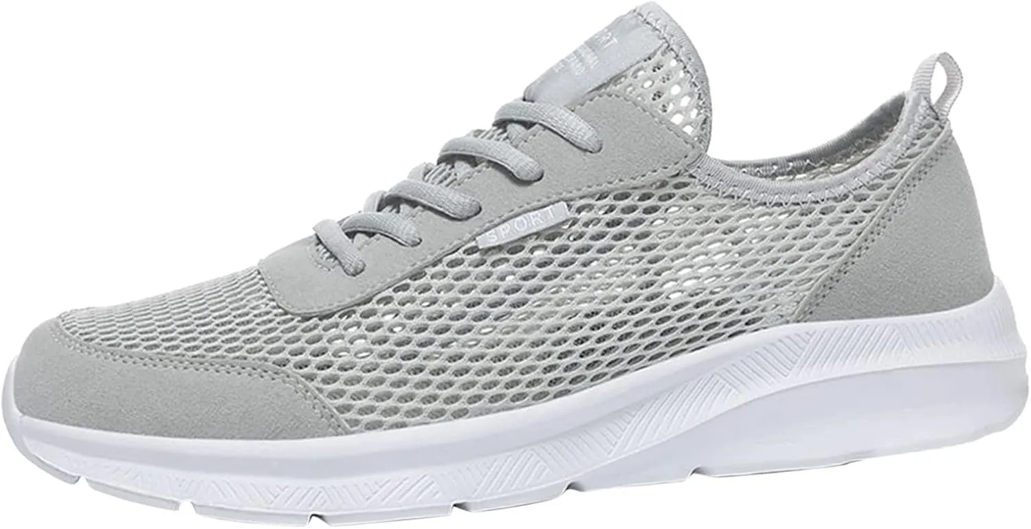 Mens Non Slip Walking Sneakers Lightweight Breathable Slip on Running Shoes Athletic Gym Tennis Shoes for Men