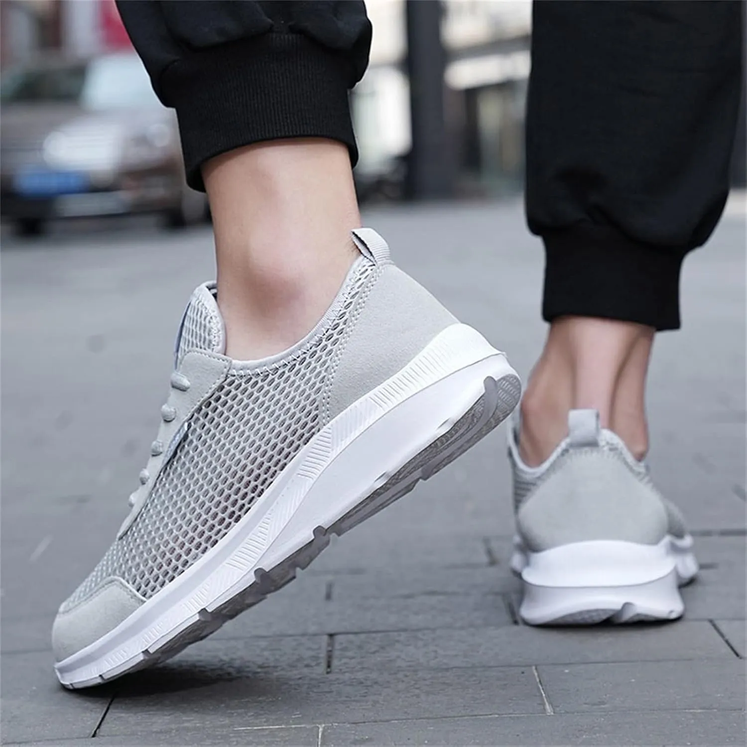 Mens Non Slip Walking Sneakers Lightweight Breathable Slip on Running Shoes Athletic Gym Tennis Shoes for Men