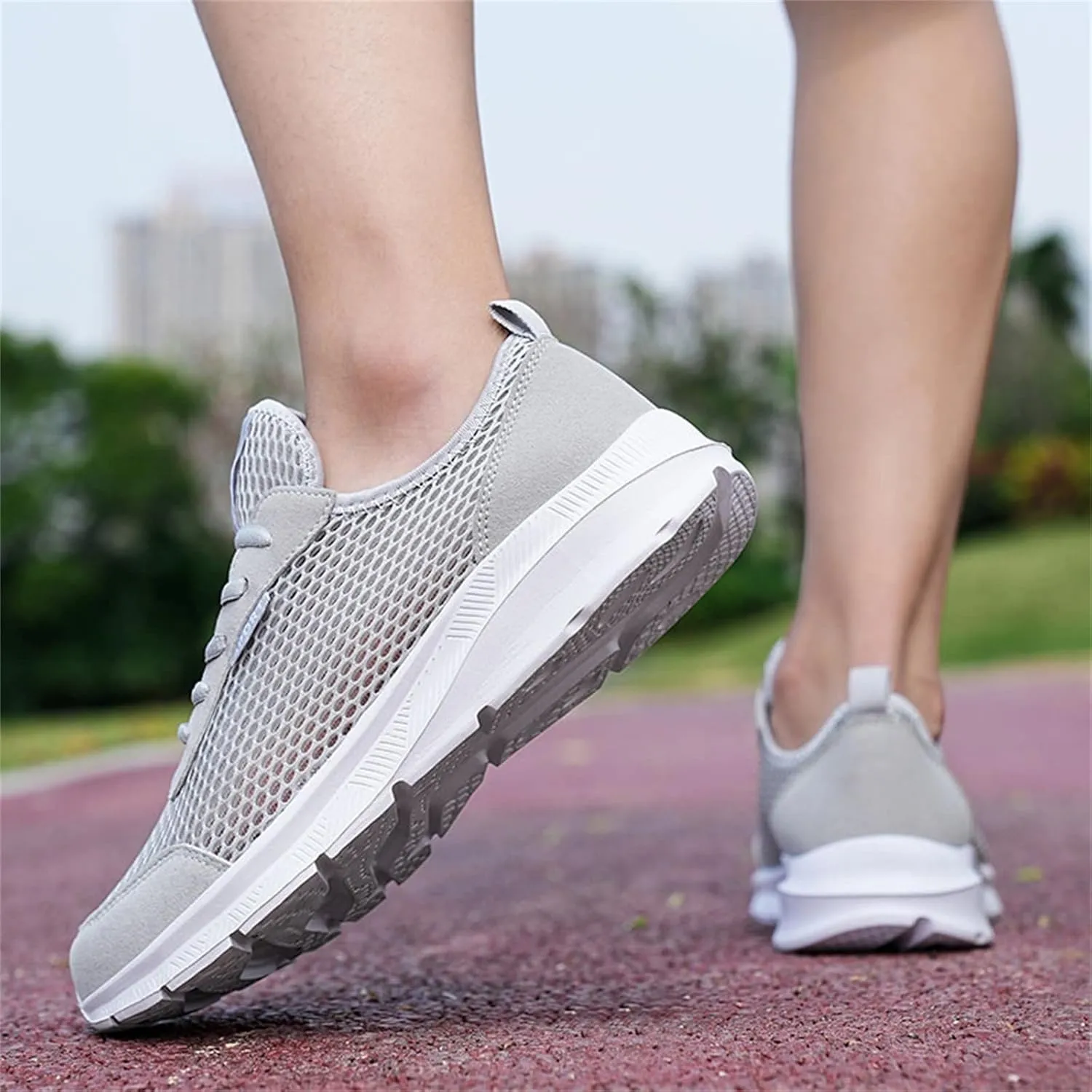 Mens Non Slip Walking Sneakers Lightweight Breathable Slip on Running Shoes Athletic Gym Tennis Shoes for Men