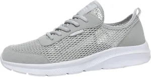 Mens Non Slip Walking Sneakers Lightweight Breathable Slip on Running Shoes Athletic Gym Tennis Shoes for Men