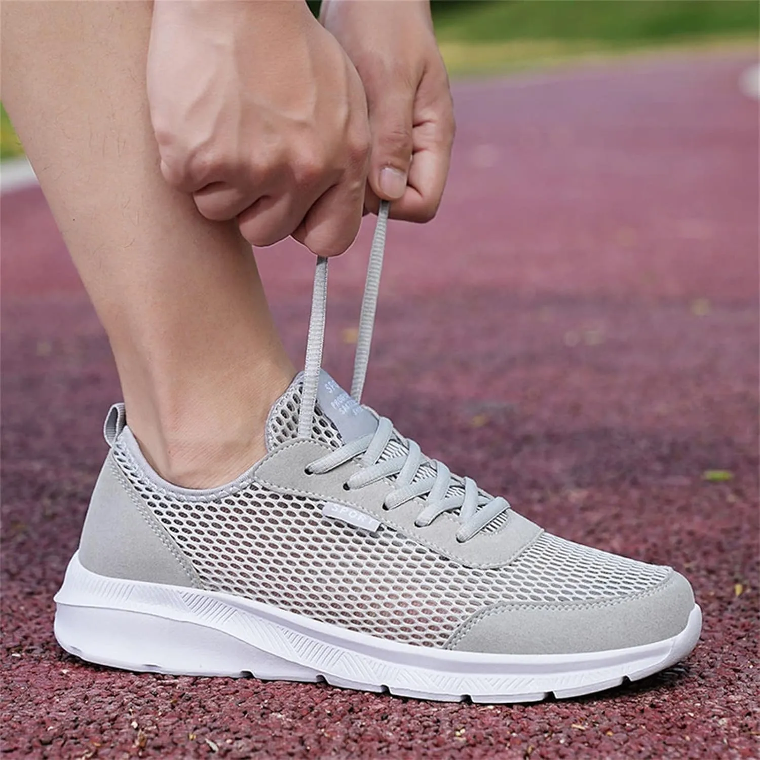 Mens Non Slip Walking Sneakers Lightweight Breathable Slip on Running Shoes Athletic Gym Tennis Shoes for Men
