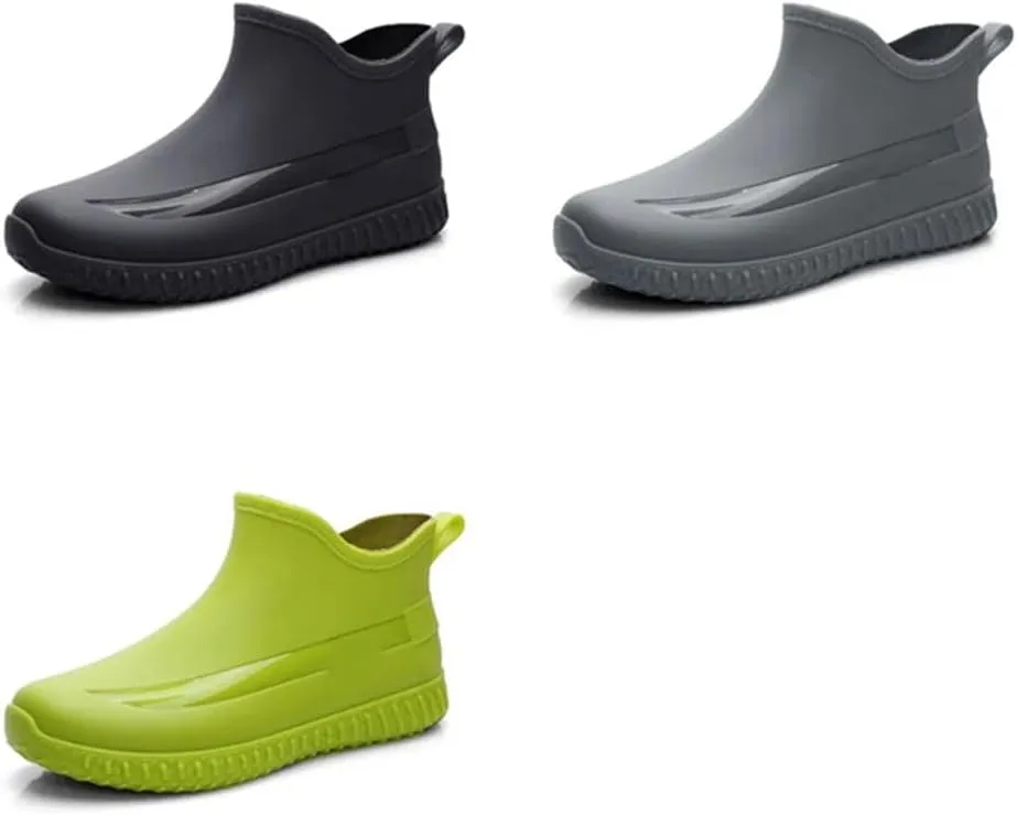 Men's Rain Shoes Short Tube Non-Slip Fishing Shoes Men's Rubber Shoes Waterproof Rain Boots Winter Cotton Warm Shoes