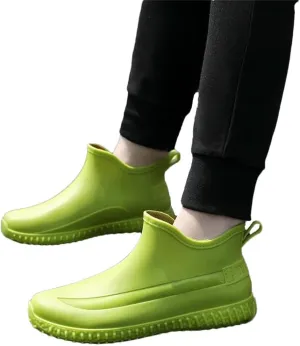 Men's Rain Shoes Short Tube Non-Slip Fishing Shoes Men's Rubber Shoes Waterproof Rain Boots Winter Cotton Warm Shoes