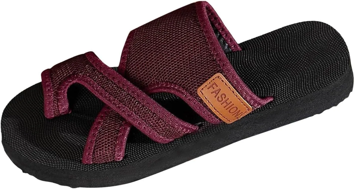 Orthopedic Sandals for Women Summer Casual Open Toe Beach Vacation Shoes Arch Support Wedge Flip Flops Comfortable Dressy Casual Beach Slippers