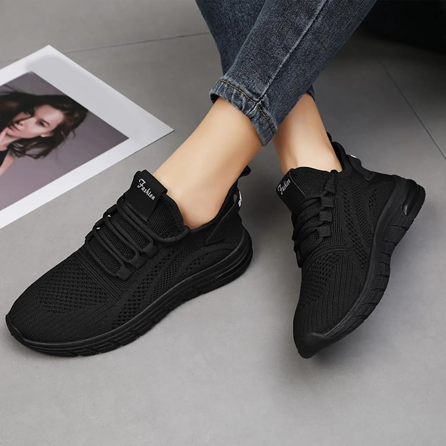 Orthopedic Shoes for Women Slip ons Hands Free Tennis Walking Shoes Breathable Athletic Gym Workout Training Sneakers