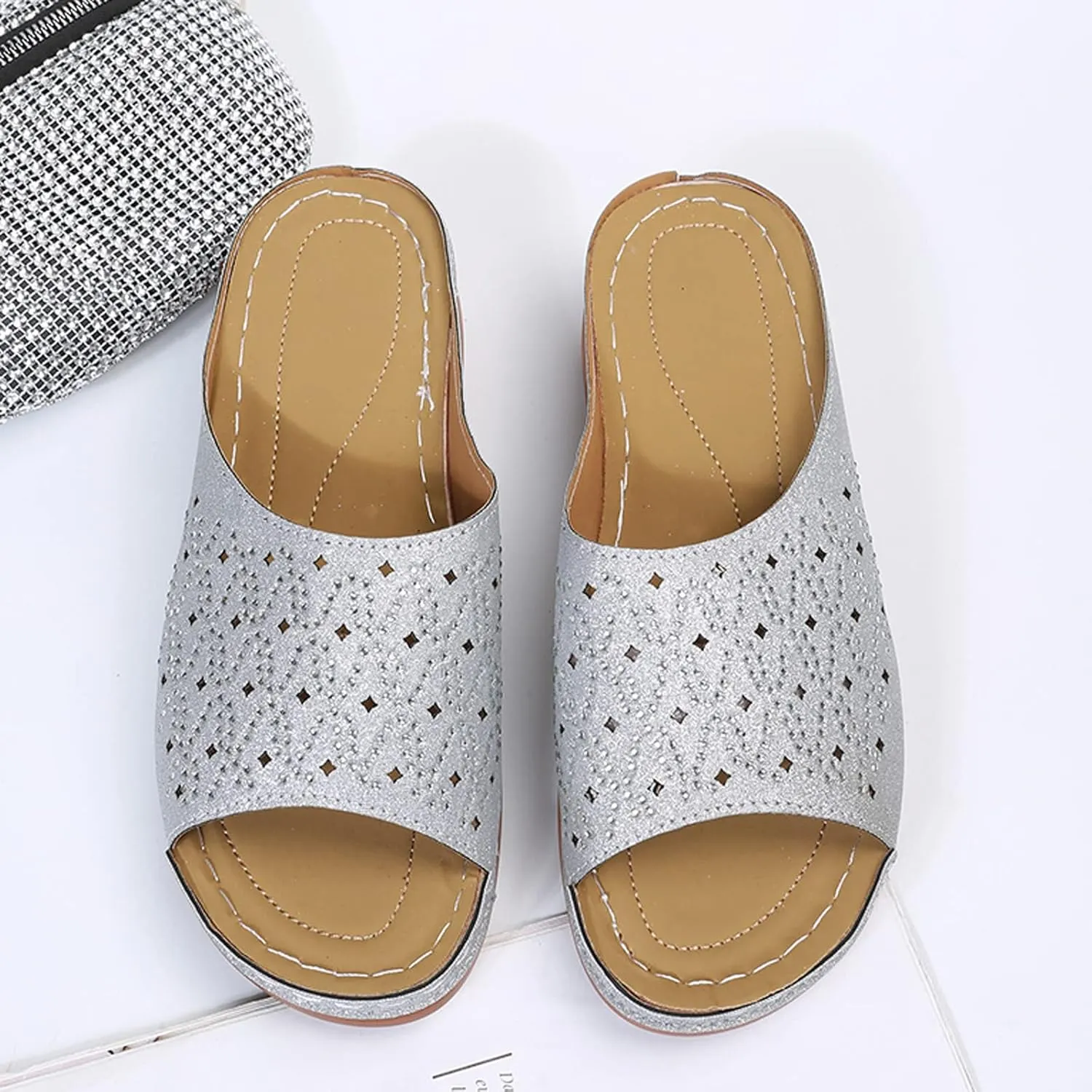 Orthopedic Slides for Women with Arch Support Summer Sandals Comfortable Walking Shoes Lightweight Adjustable Straps Beach Casual Outdoor Recovery Footwear