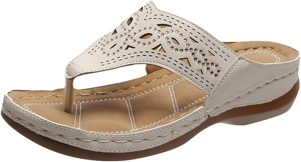 Orthopedic Summer Sandals for Women with Arch Support Walking Shoes Comfortable Plantar Fasciitis Relief Adjustable Straps Lightweight Beach Casual Outdoor Slides