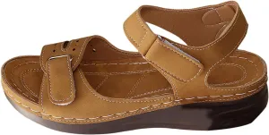 Orthopedic Wedge Sandals for Women Summer Dressy Flat Open Toe Platform Sandals Casual Boho Slip on Sandals Comfortable Beach Sandal Outdoor Dress Shoes