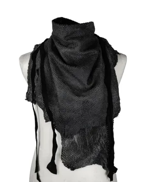 PERFORATED LEATHER SCARF GREY