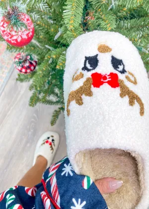 'Pretty Prancer' Reindeer Cozy Sherpa Slippers