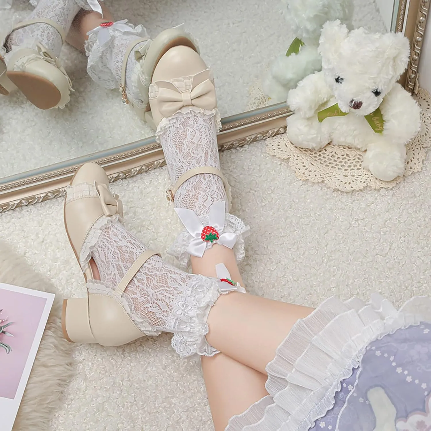 sfdgfhyf Little Girls Soft Sole Sneakers Summer Toddler Dress Bow Tie Pumps Low Heels Flower Party Wedding (Beige, 3 Big Kids)