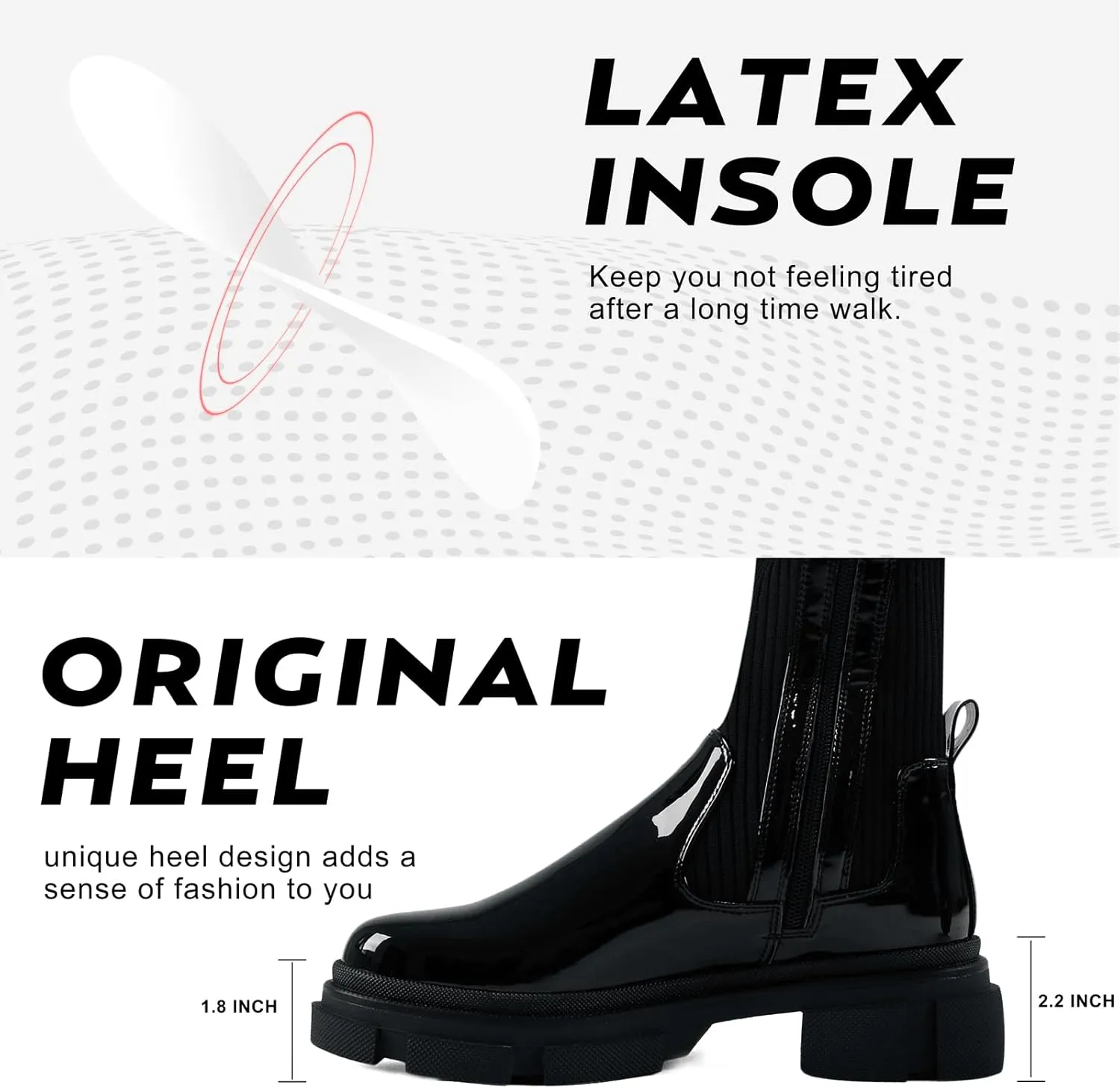 Shoe'N Tale Thigh High Knit Sock Boots Round Toe Mid Chunky Heel Stretch Over the Knee Boots for Women