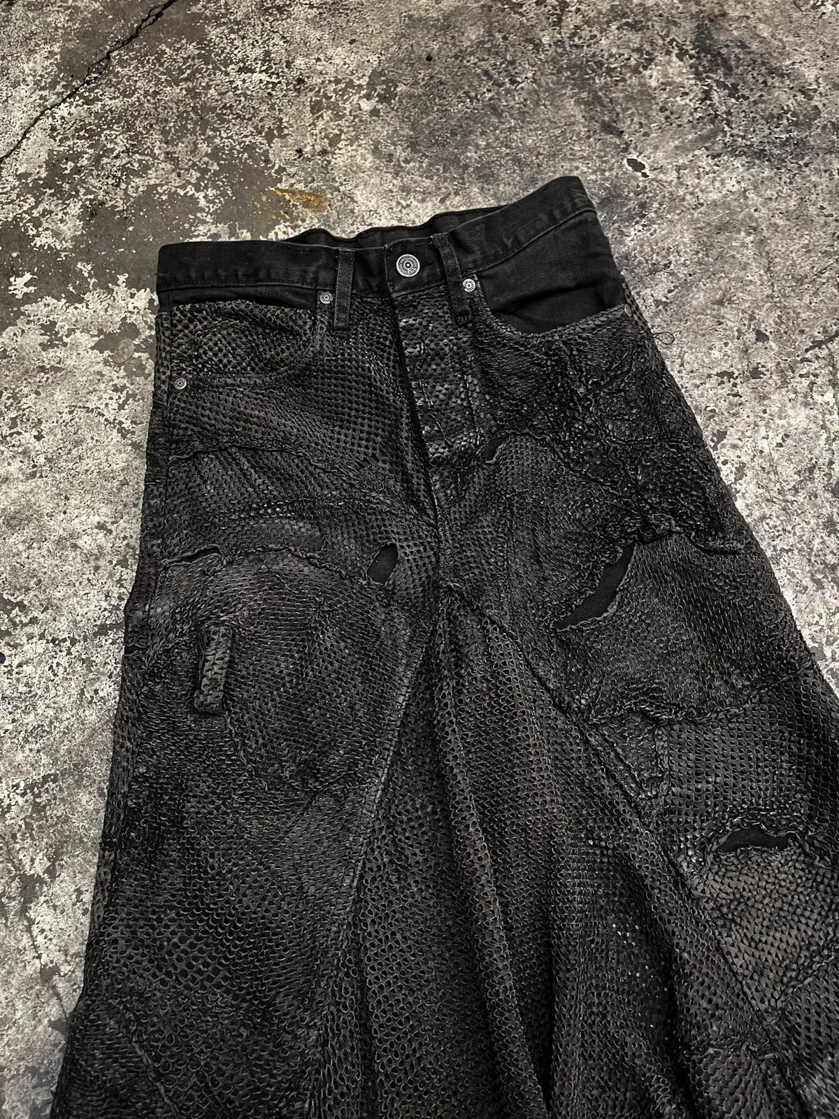 SKIRT LAYERED LEATHER PERFORATED MAXIMUS